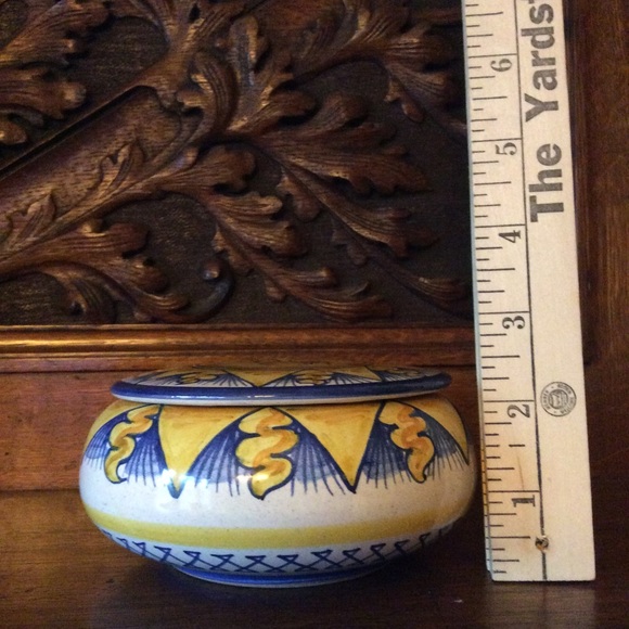 Vintage Sberna Deruta Italy Sun Burst Trinket Dish - Picture 11 of 13